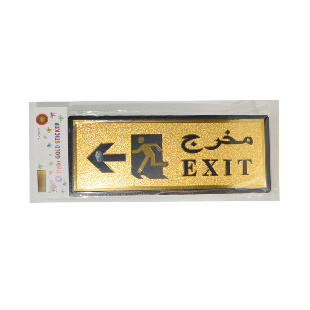 Exit Sign Sticker Gold Left