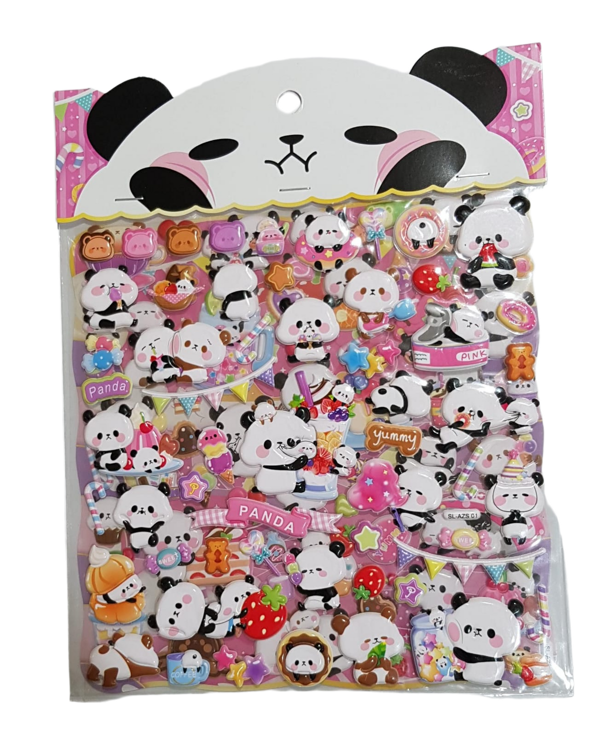 Panda Puffy Sticker Double Sheet Assorted Set of 2
