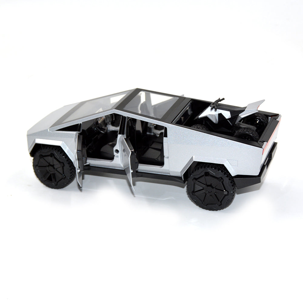 Tesla Cybertruck With Quad Bike Model 1:24 Scale (3 Assorted Colors, Sold As Single)