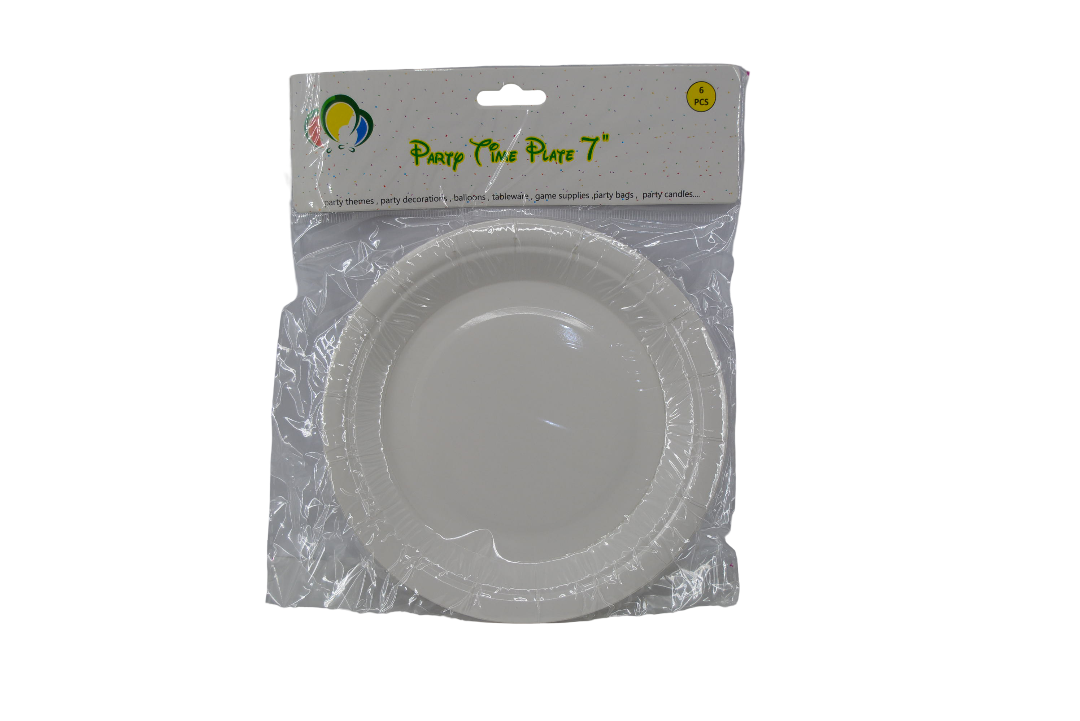 Party Plate 7 Inch White (6 pcs)