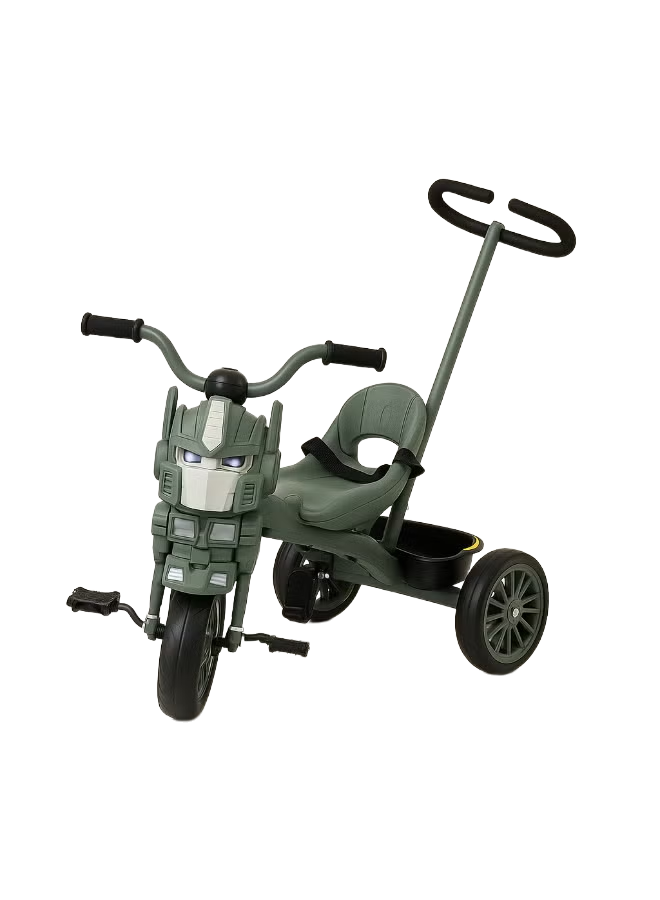 Tricycle Proride Transformer Model with Push Bar Green