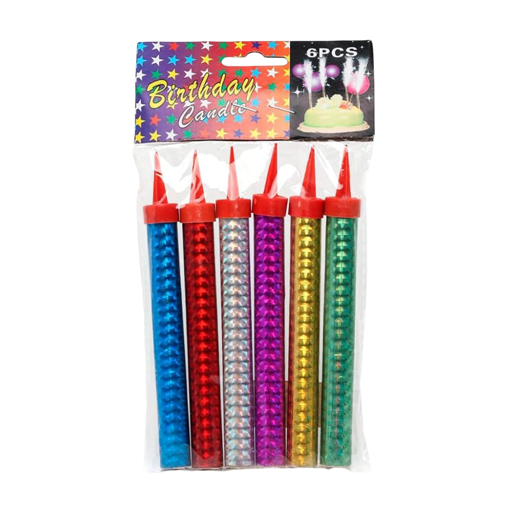 Sparkling Candle, 15cm (Set of 6)