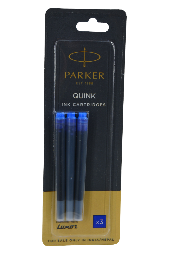 Parker Quink Fountain Pen Refill – Blue (3pcs)