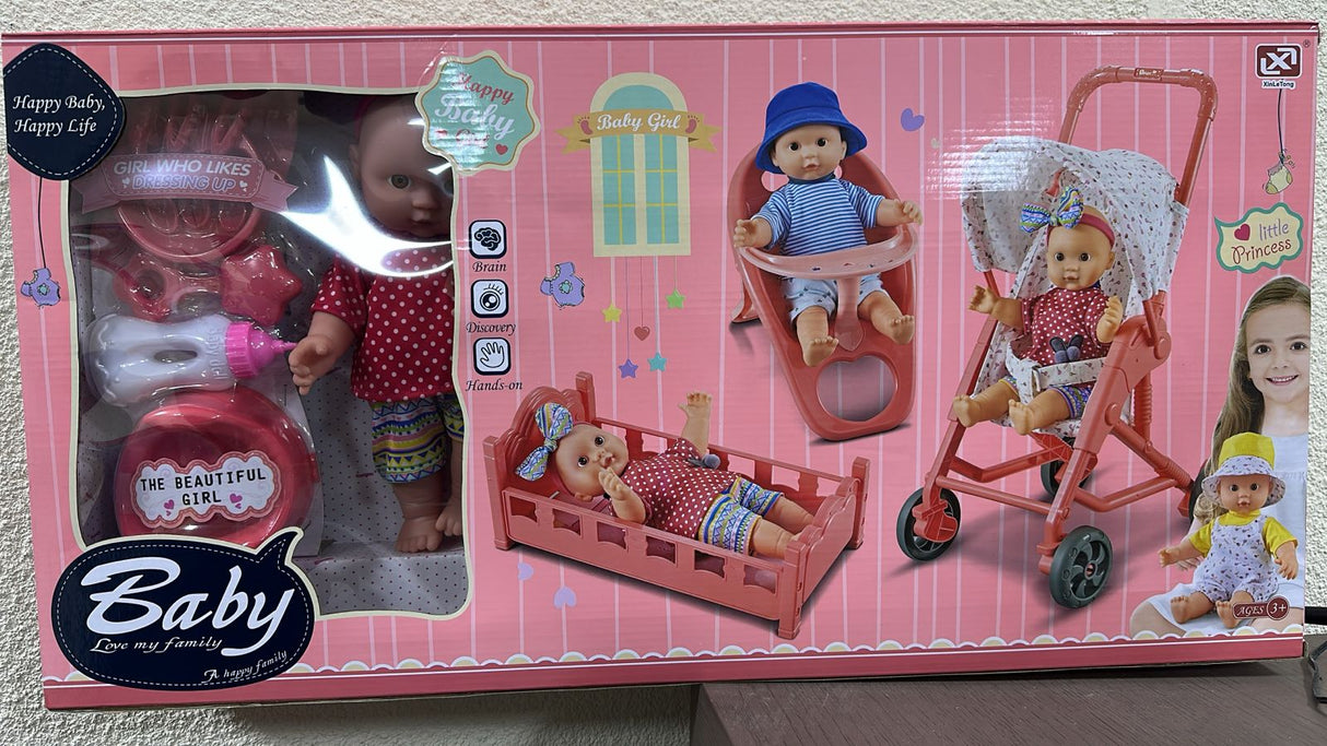 4-in-1 Baby Doll Play Set with Travel & Care Accessories for Kids