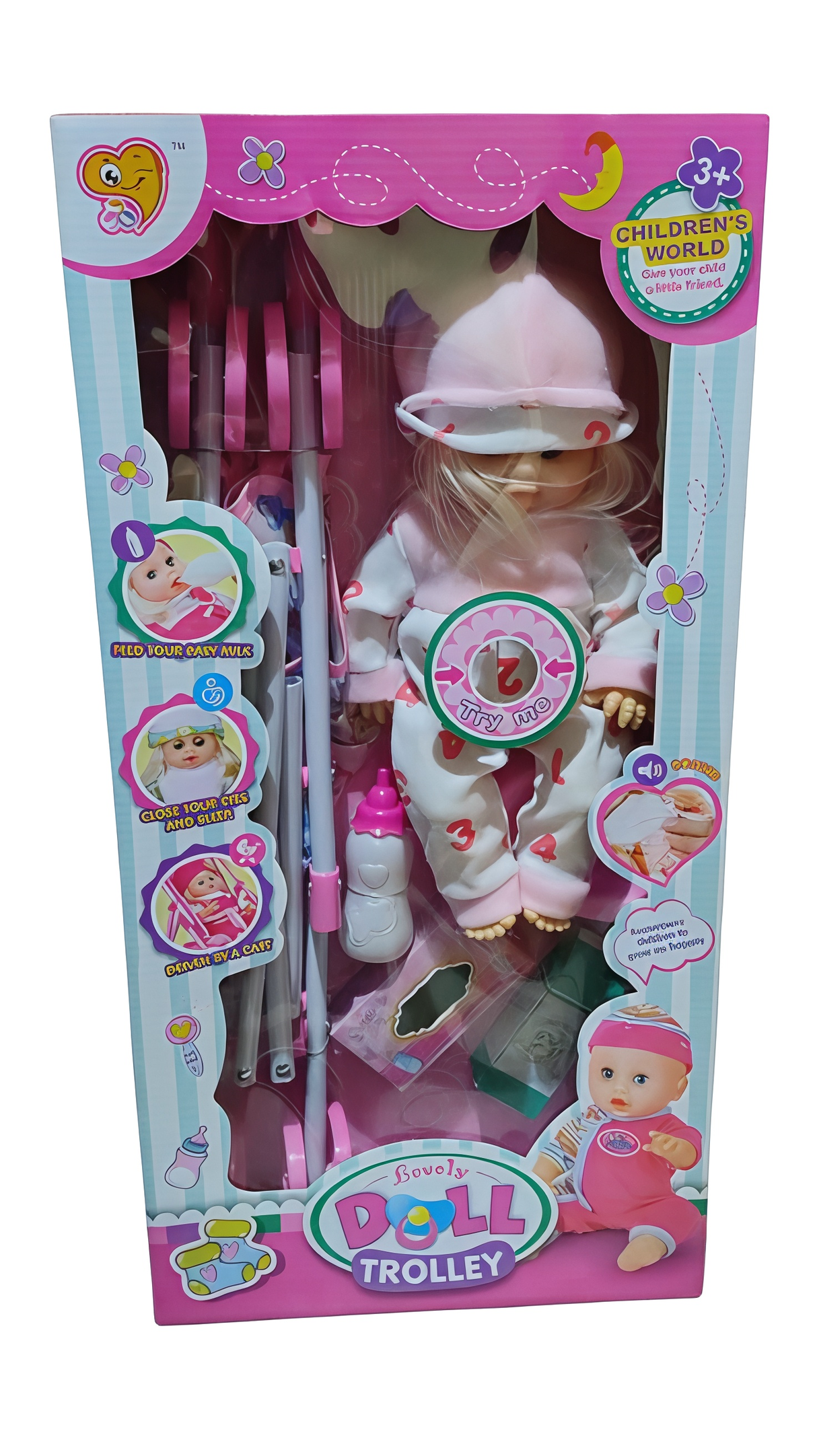 Lovely Doll Set with Trolley