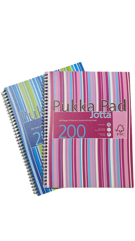 A4 Spiral Jotta Pad – Ruled – Coloured Cover