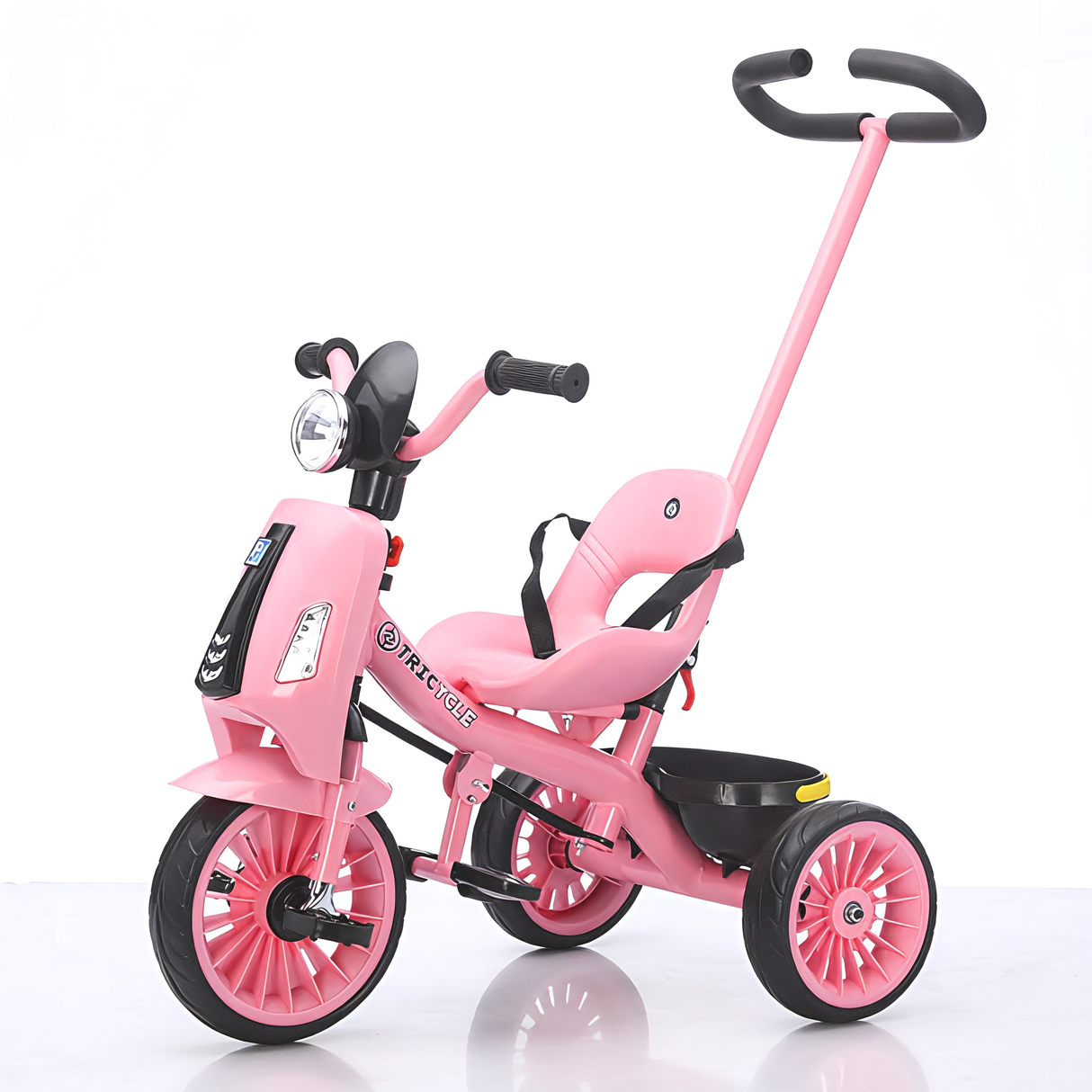 Tricycle Proride Vespa Model with Push Bar Pink