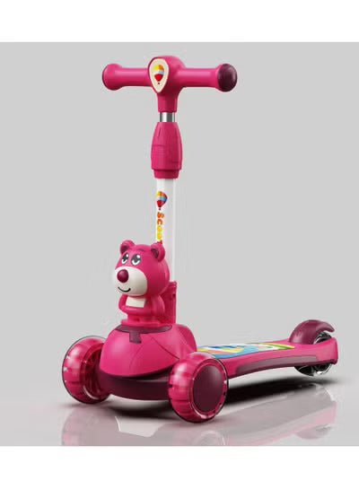 Adjustable Foldable Height Three-Wheel Kids' Scooter – Steel & Plastic Tricycle