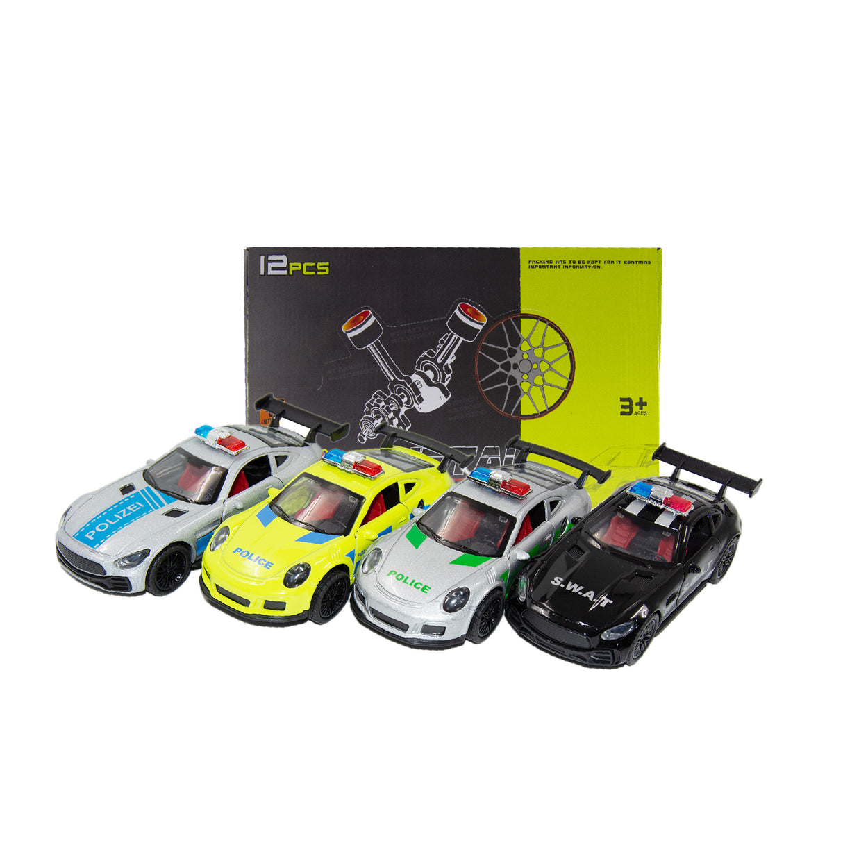 Links to POLICE Play Vehicles 4 ASSORTED by