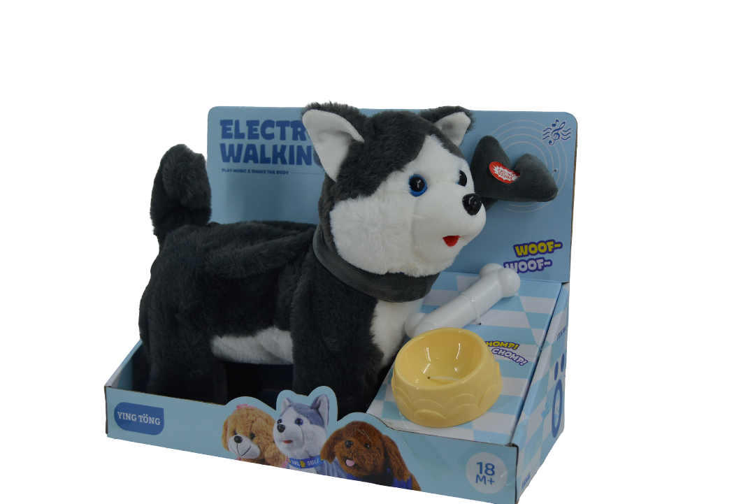 Electronic Husky Plush Toy – Walking Barking Puppy