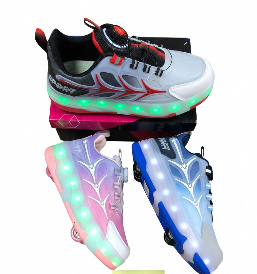 2-in-1 LED Roller Skate Shoes Assorted 3