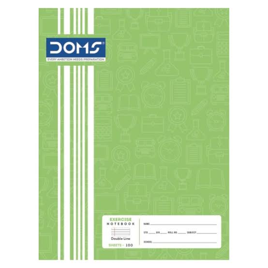 DOMS Exercise Notebook Four Line – 100 Sheets