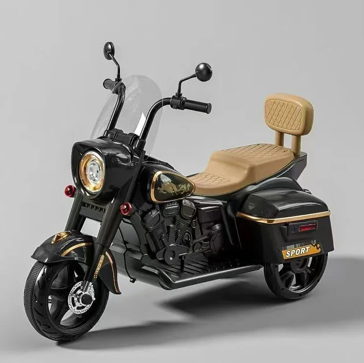 12V Electric Ride-On Bike with 3 Wheels Battery-Powered Black