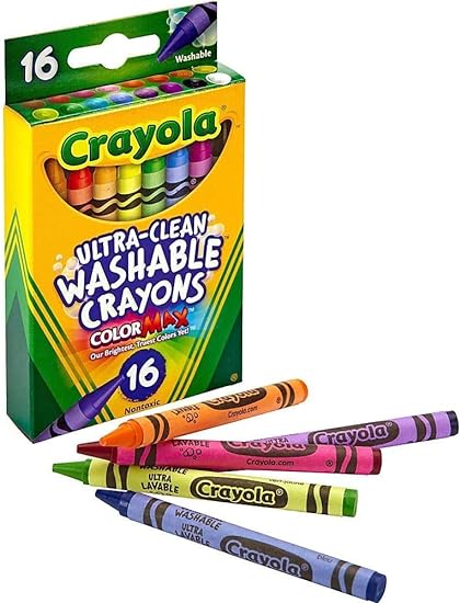 Crayola Ultra-Clean Washable Crayons (526916), 16 Colors