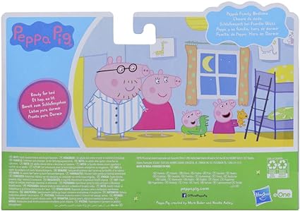 Peppa Pig Peppa's Adventures Peppa's Family Bedtime Figure 4-Pack Toy, 4 Family Figures in Pajamas, Ages 3 and up