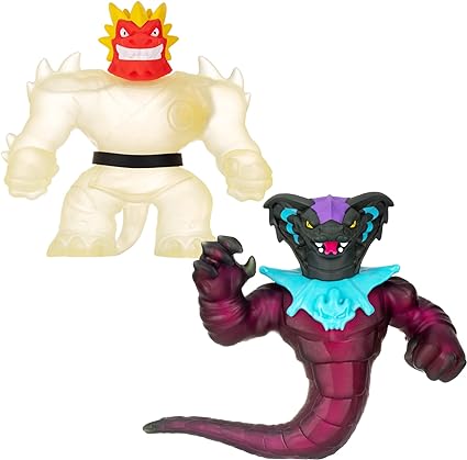 Heroes of Goo JIT Zu Glow Shifters - Versus Pack, Ultraglow Blazagon VS Shadowfang Viper. One with Unique Glow-in-The-Dark Goo Transformation. Crush The core, Goo Glows in The Dark.