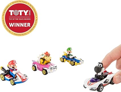 Hot Wheels Mario Kart Characters and Karts as Hot Wheels Die-Cast Toy Cars 4-Pack (Amazon Exclusive)