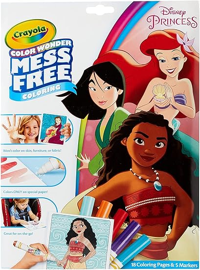 Crayola Wonder Disney Princess Pages Mess Free Coloring, Gift for Kids, Age 3, 4, 5, 6