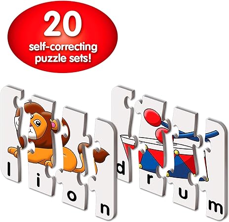 The Learning Journey: Match It! - 4 Letter Words - 20 Piece Self-Correcting Spelling Puzzle with Matching Images - Spelling Puzzles for Kids Ages 3-5 - Award Winning Toys