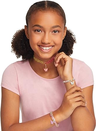 Make It Real: Butterfly Jewelry Set - Create 7 Pieces of Jewelry, 281 Pieces, Includes Play Tray, DIY All-in-One Kit, Tweens & Girls, Arts & Crafts, Kids Ages 8+