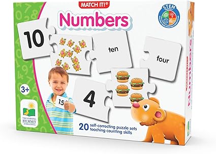 The Learning Journey: Match It! - Numbers - Self-Correcting Number & Counting Puzzles, 3" H x 9" W x 0.1" D