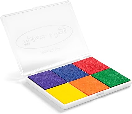 Melissa & Doug Rainbow Stamp Pad For Rubber Stamps, Arts And Crafts Supplies For Kids Ages 4+, 6 Washable Inks
