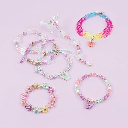 Make It Real: Butterfly Jewelry Set - Create 7 Pieces of Jewelry, 281 Pieces, Includes Play Tray, DIY All-in-One Kit, Tweens & Girls, Arts & Crafts, Kids Ages 8+