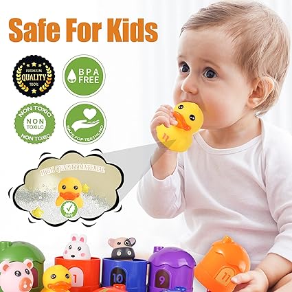 Learning Toys for Toddlers 1 2 3 Year Old, 24 Pcs Farm Animals Toy, Montessori Toys, Counting, Matching & Sorting Fine Motor Games, Christmas Birthday Easter Gift for Baby Boys Girls Age 12-18 Months
