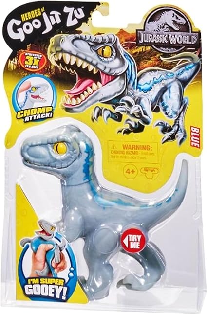 Heroes of Goo Jit Zu Jurassic World - Stretch Blue Velociraptor