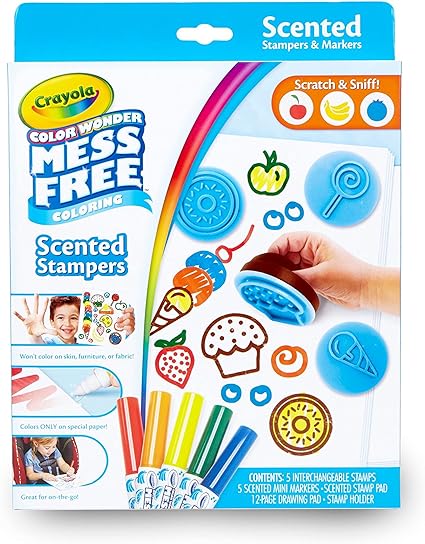 Crayola Color Wonder Scented Markers & Stamps Set, Mess Free Coloring for Toddlers, Gifts for Kids 3+