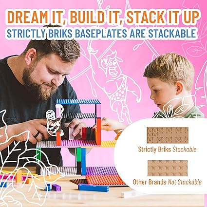 Strictly Briks Large Classic Stackable Baseplates, for Building Bricks, Bases for Tables, Mats, and More, 100% Compatible with All Major Brands, Sandy Yellow, 1 Piece, 10x10 Inches