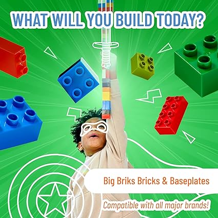Strictly Briks Toy Large Building Blocks for Kids and Toddlers, Big Bricks Set for Ages 3 and Up, 100% Compatible with All Major Brands, Blue, Green Red and Yellow, 84 Pieces