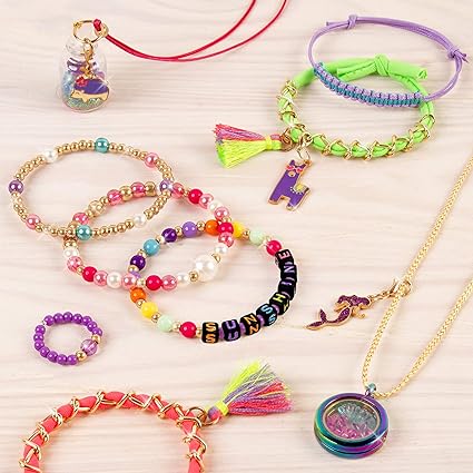 Make it Real - Mega Jewelry Studio - DIY Bead Necklace and Bracelet Making Kit for Tween Girls - Arts and Crafts Kit with Beads and Charms for Unique Jewelry Making - Includes Case