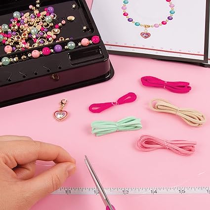 Make It Real - Juicy Couture Mini Crystal Sunshine - DIY Charm Bracelet Making Kit - Friendship Bracelet Kit with Swarovski Crystal Charms - Arts & Crafts Bead Kit for Girls - Makes 5 Bracelets
