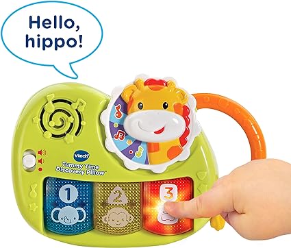 VTech Tummy Time Discovery Pillow 3.94 x 15.75 x 27.17 inches For 12 months to 36 months With childrens plush toy pillows