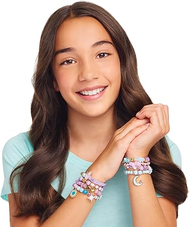 Make It Real: Celestial Stones Bracelets Kit - Create 8 Fashionable Bracelets, 4 Celestial Charms, 270 Pieces, Includes Play Tray, All-in-One, DIY Jewelry Kit, Tweens & Girls, Arts & Crafts, Ages 8+