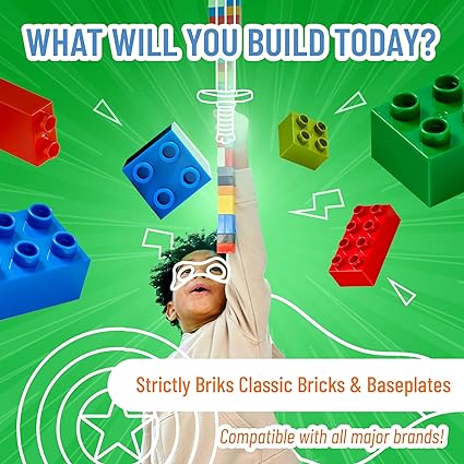 Strictly Briks Large Classic Stackable Baseplates, for Building Bricks, Bases for Tables, Mats, and More, 100% Compatible with All Major Brands, Sandy Yellow, 1 Piece, 10x10 Inches