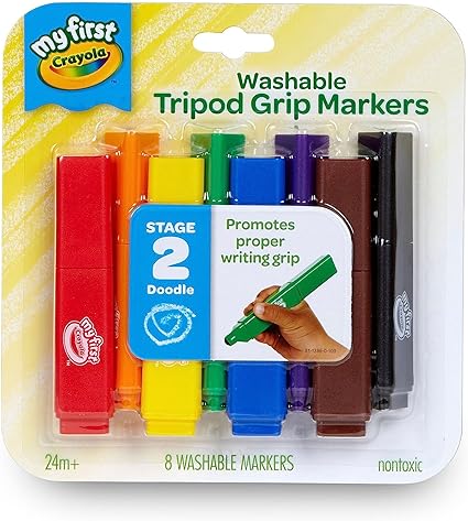 Crayola My First, Tripod Washable Markers for Toddlers, 8ct