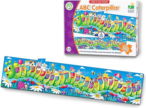 The Learning Journey Long and Tall Puzzles - ABC Caterpillar - 51 Piece, 5-foot-long Preschool STEM Puzzle - Educational Gifts for Boys & Girls Ages 3 and Up (434536)