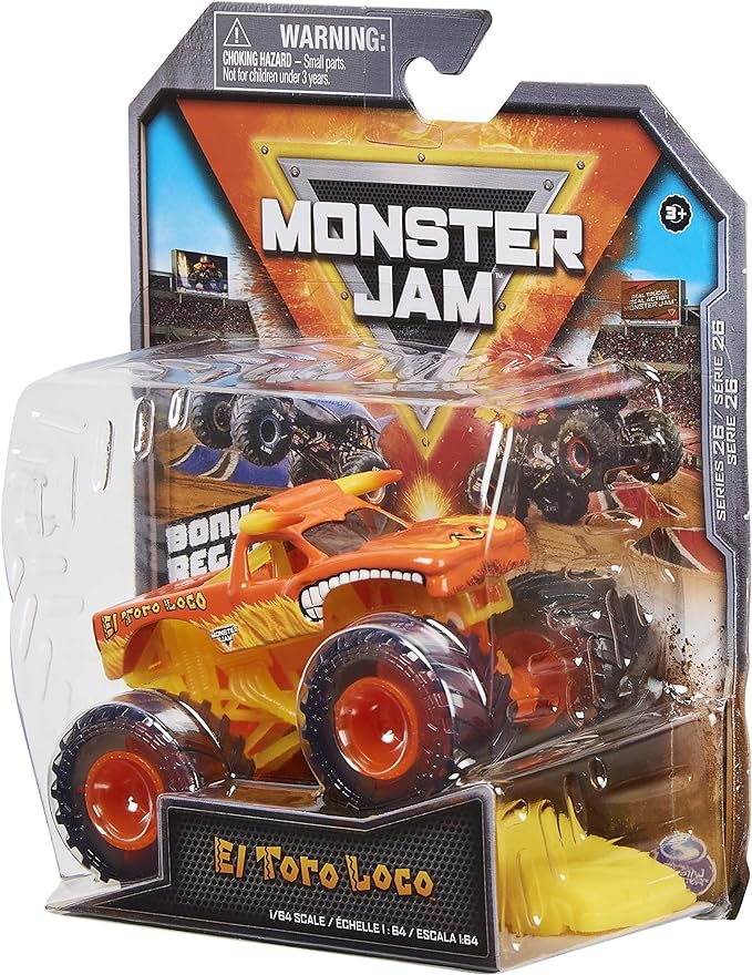 Monster Jam 2022 Spin Master 1:64 Diecast Truck with Bonus Accessory: See-Thru Crew El Toro Loco