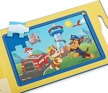 Melissa & Doug PAW Patrol Take-Along Magnetic Jigsaw Puzzles (2 15-Piece Puzzles) - PAW Patrol-Themed Magnetic Travel Puzzles For Toddlers and Kids Ages 3+