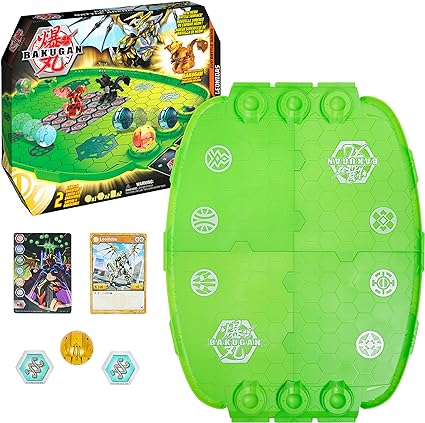 Bakugan Evo Battle Arena - Includes Exclusive Leonidas Bakugan, 2 Cards and BakuCores, Neon Game Board for Bakugan Collectibles (Ages 6 and Up)