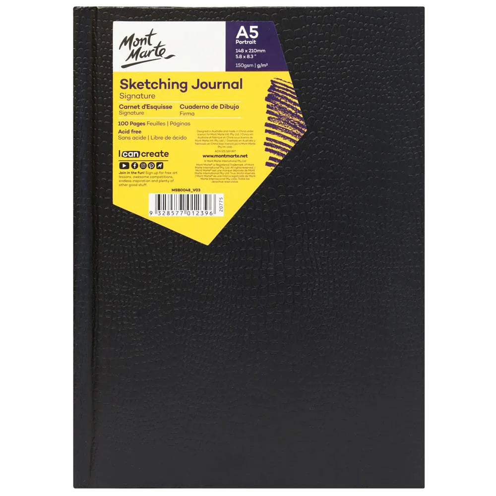 Mont Marte Sketch Journal Croc A5 Portrait 100 Page 150 GSM