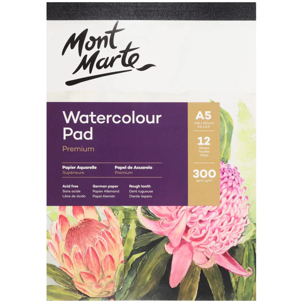 Mont Marte Watercolour Pad German Paper A5 300Gsm 1