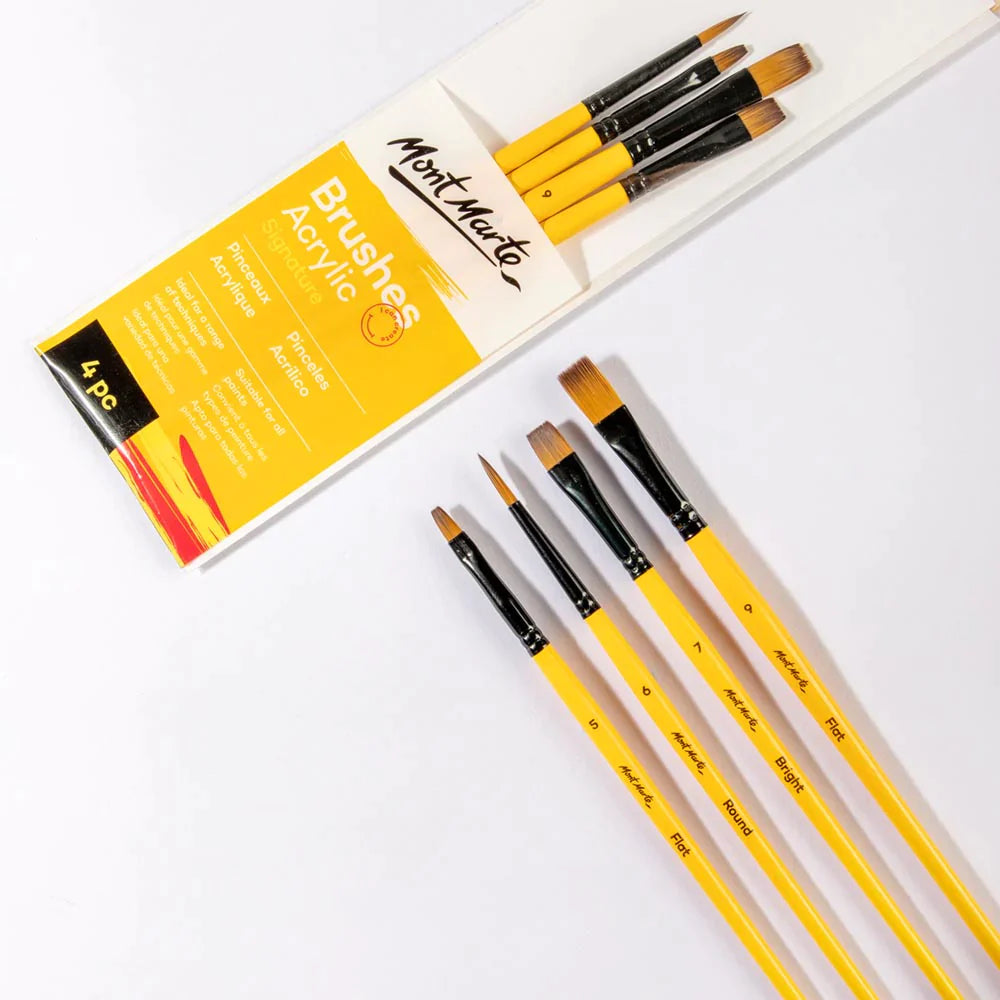 Mont Marte Mont Martee Gallery Series Paint Brush Set Acrylic 4Pc