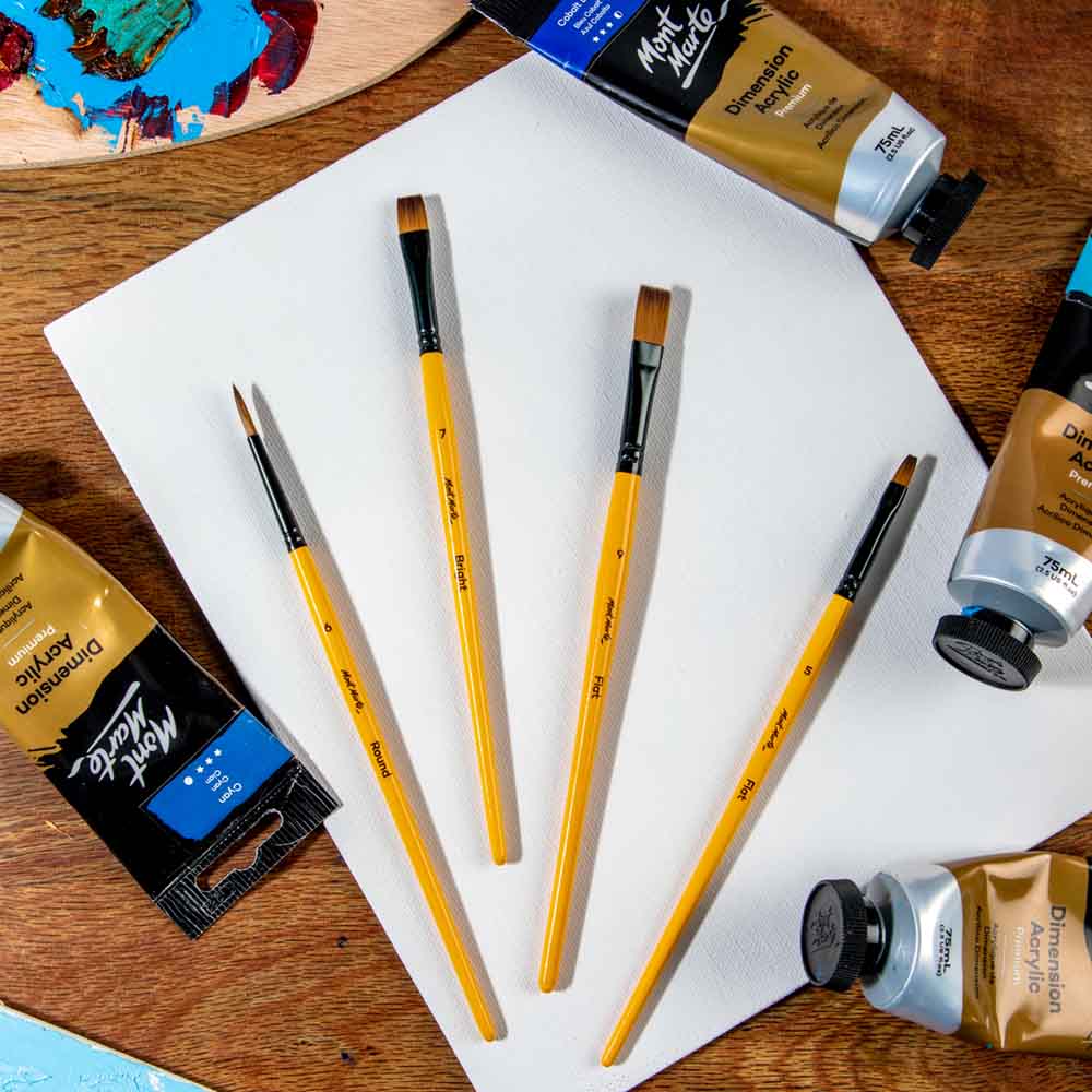 Mont Marte Mont Martee Gallery Series Paint Brush Set Acrylic 4Pc