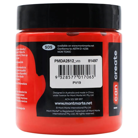 Mont Marte Mont Martee Dimension Acrylic Paint 250Ml Pot Carmine