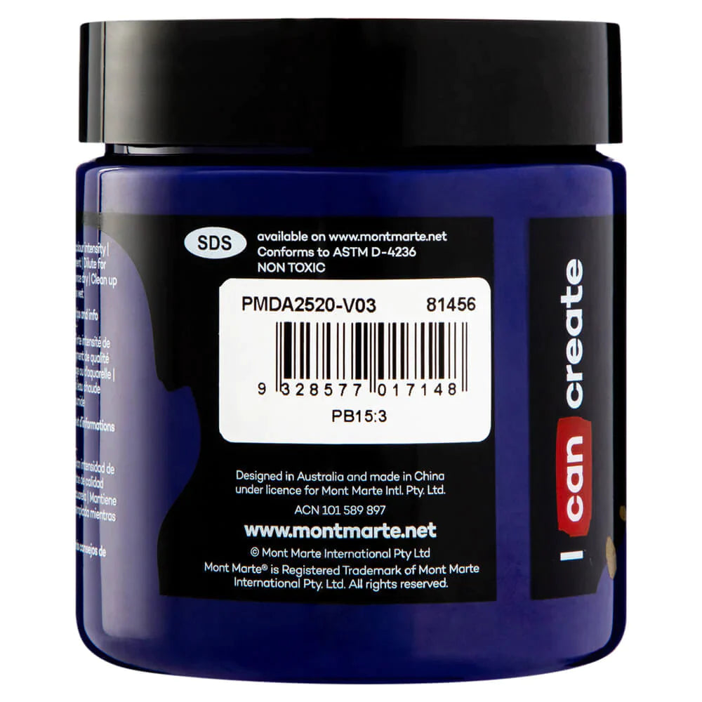Mont Marte Mont Martee Dimension Acrylic Paint 250Ml Pot Phthalo Blue