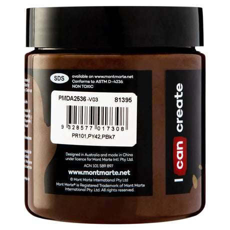 Mont Marte Mont Martee Dimension Acrylic Paint 250Ml Pot Burnt Umber