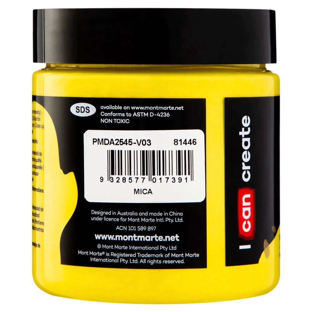 Mont Marte Mont Martee Dimension Acrylic Paint Pearl Yellow Mid 250Ml Pot